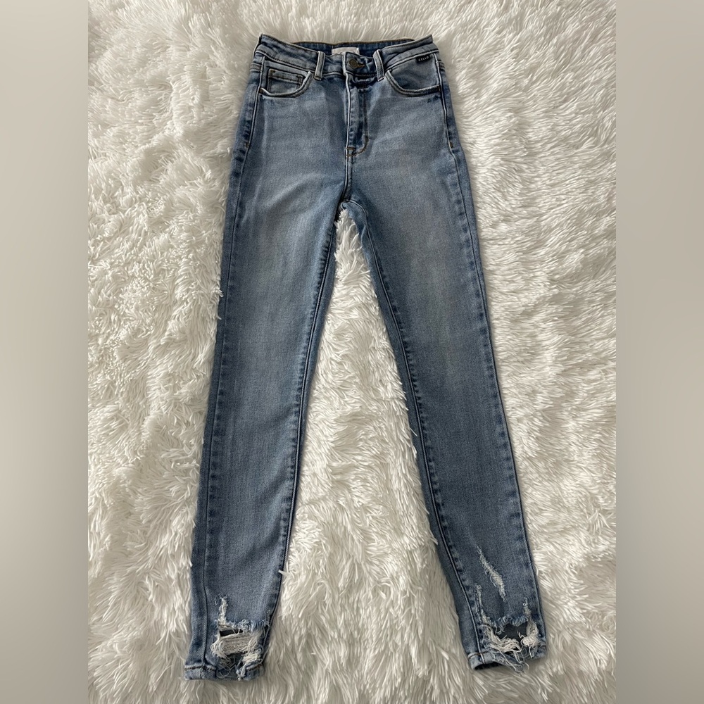 Cello Distressed Blue Skinny Jeans